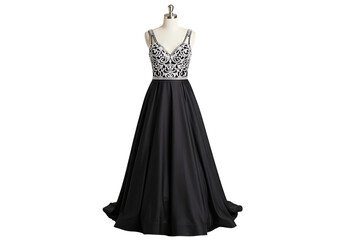Elegant black gown with sparkling bodice for formal events