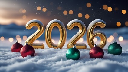 2026 happy new year lettering 