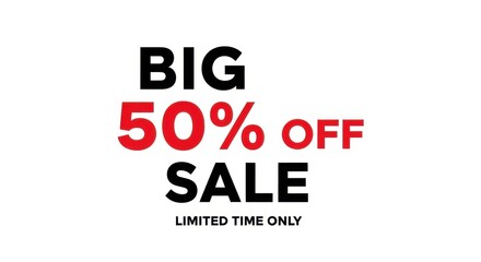 Big 50 percent off sale limited time only