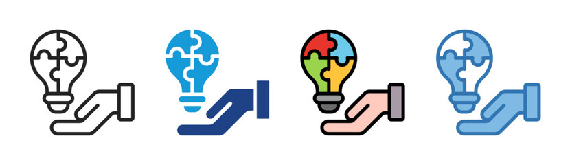 Idea Solution icon set multiple style collection