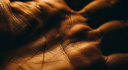 Closeup of Human Skin Texture in Warm Lighting.