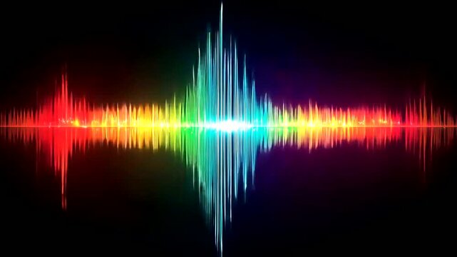 Dynamic colorful sound wave visualization showcasing vibrant audio frequencies and rhythms - Powered by Adobe