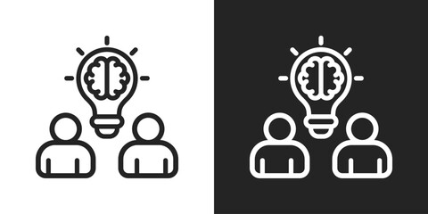 Team Idea Icon In Black And White Line Style