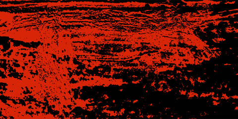 Grungy Halloween red and black background. Creepy spooky vector hand drawn ink banner bg. Punk sponge stamps, splatter sprinkles texture. Grunge paint stroke design. Horizontal Halloween frame border