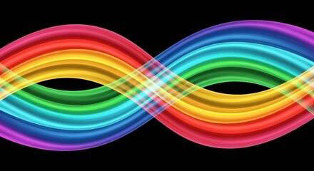 Vibrant Rainbow Infinity Wave Abstract Background.