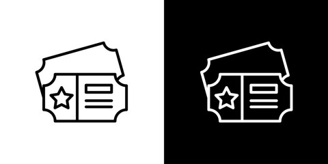Ticket Icon Minimalist Outline Design for Events, Shows, and Entertainment