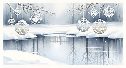 christmas tree with snow