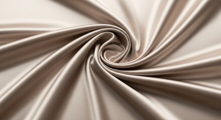 Elegant Champagne Satin Fabric in Twisted Fold Design.