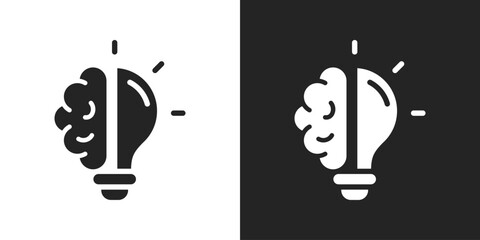 Idea Mindset Icon In Black And White Glyph Style