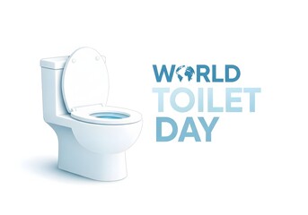 World toilet day awareness with clean toilet illustration