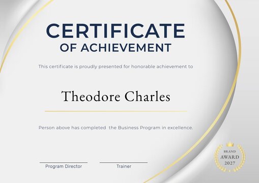 Business workshop certificate template