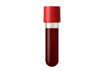 Blood sample in red cap medical test tube