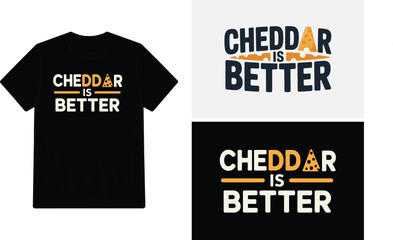 Black t shirt mockup featuring a cheddar is better typography design