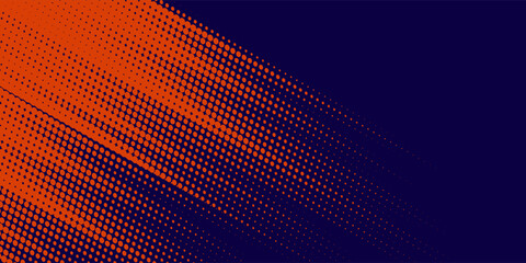 Naklejka premium Abstract speed lines style orange color halftone banner design template. Vector illustration.