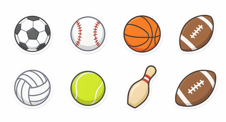 Fototapeta premium Sports Balls Icon Pack – Vector Set of Popular Sports Equipment