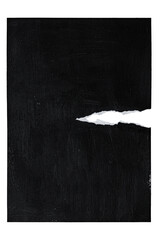 Dark background with a horizontal tear revealing a white jagged edge in the center