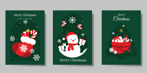 Christmas paper craft style  invitation card design vector. Christmas pine leaves, snowflake, ornamental decoration. Design illustration for cover, print, poster, ads.