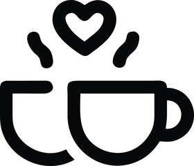 Warm coffee cup with a heart design steaming gently.