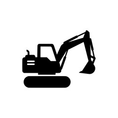 Excavator or Backhoe Heavy Construction Machine Icon