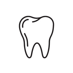 Obraz premium Simple line drawing of a stylized tooth illustration for dental graphics.