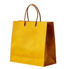 A yellow shopping bag Isolated transparent on white background