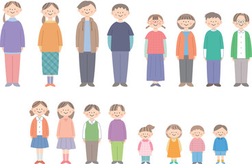 Fototapeta premium 幼児から中学生までの子供達セット