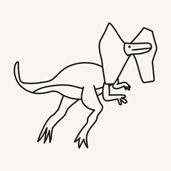 Hand drawn dinosaur, dilophosaurus clipart