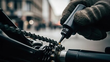 Applying lubricant to bicycle chain for maintenance