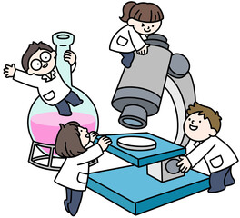 children in the laboratory