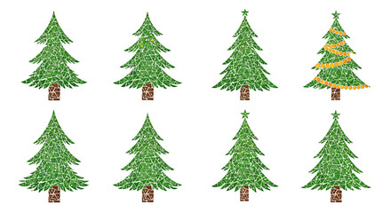 Fototapeta premium Christmas Trees with Unique Decoration