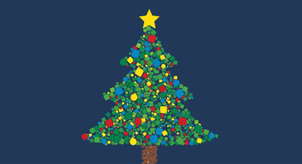 Colorful Christmas Tree Illustration