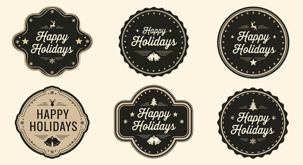 Vintage Holiday Labels Set