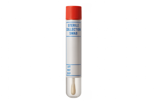 Sterile collection swab tube for medical laboratory testing