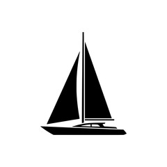 Classic Sailboat or Yacht Icon - Water Transport