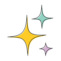 Obraz premium star sparkle doodle decoration template illustration design