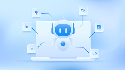 AI agent automation artificial intelligence. ai chatbot network automation concept.