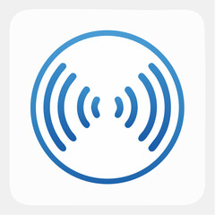 Blue Wireless Waves Icon Signal Strength and Connectivity
