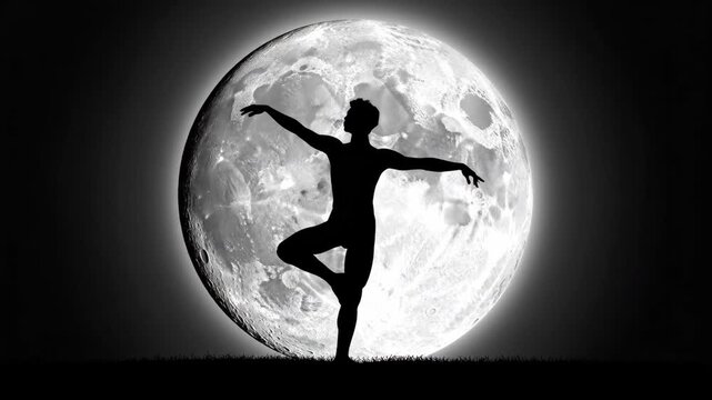 Lunar Dancer Silhouette of a Ballerina against the Full Moons Glow.