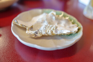 grilled Oyster in Matsushima fish market, seafood famous and popular of Matsushima bay in Miyagi Prefecture, Tohoku, Japan