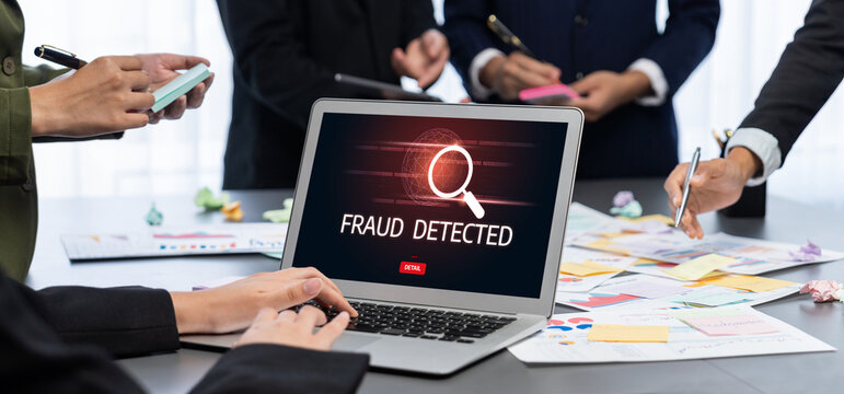 Analyst team use sticky note for creative and analytic brainstorm for business idea with BI data dashboard on laptop screen. Analysis financial data visualization tech for marketing strategy. Prodigy