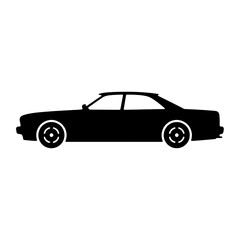 black sports car icon isolated PNG transparent