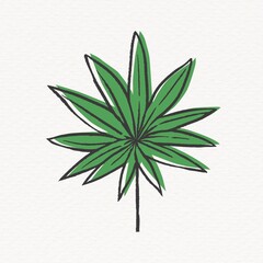 Green leaf illustration, nature design