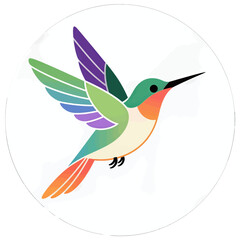 Obraz premium Colorful Illustration of a Hummingbird in Flight