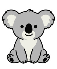 Cute Cartoon Koala with Pink Cheeks