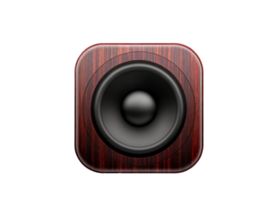 Realistic Wooden Speaker App Icon