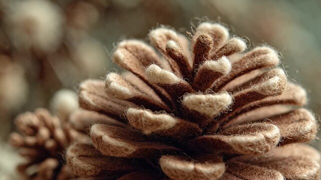 Close up of a pine cone with detailed texture and natural colors