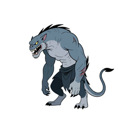 Obraz premium Menacing cartoon monster with sharp claws and fangs