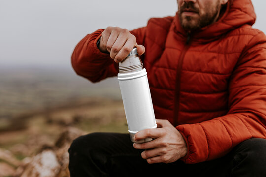 Bottle png mockup, outdoor activity, transparent design