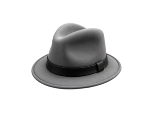 Classic Gray Fedora Hat with Black Band