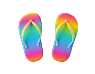 Vibrant Rainbow Flip-Flops